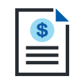 Sheet with a dollar symbol inside illustration