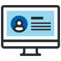 Computer screen with an ID inside illustration